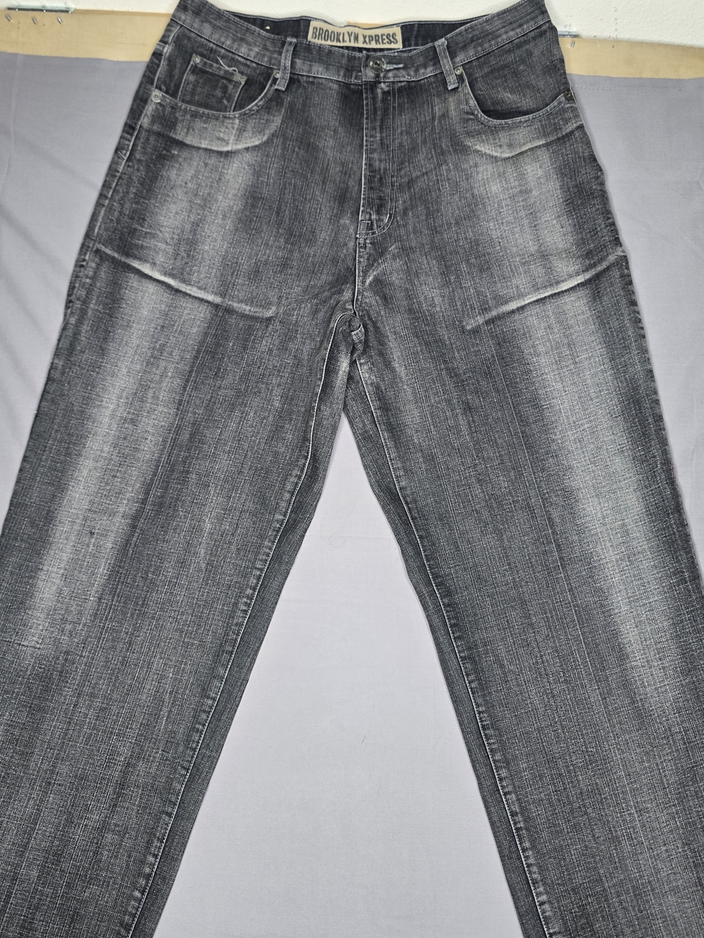 Y2K Brooklyn Xpress Men’s Gray Jeans W36 x L34 Vintage 100% Cotton